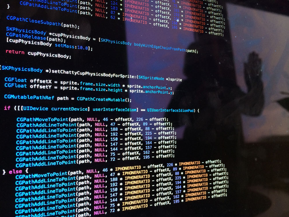 Excerpt of code from White The App